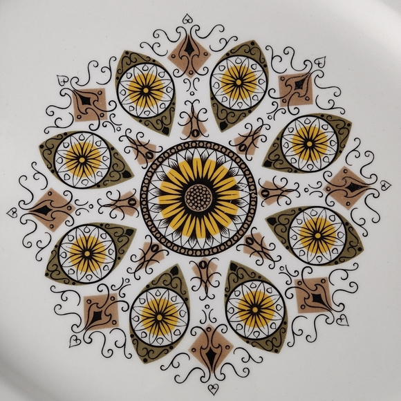 Vintage c.60s | Swinnerton's Ironstone oval platter | paisley green - Picture 2 of 12